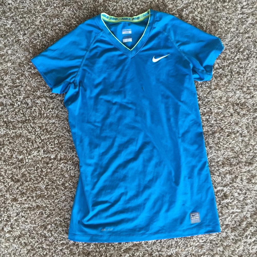 Nike pro fitted short-sleeved top.